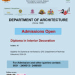 Admissions Open for Diploma in Interior Decoration.